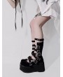 Black Gothic Punk Hollow Out Cross Strap Buckle Platform Shoes