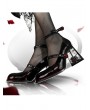 Black Gothic Red Crystal Transparent Block Heel Ankle Straps Shoes