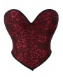 Deep Red Lace Overlay Sweetheart Cropped Overbust Gothic Corset