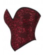 Deep Red Lace Overlay Sweetheart Cropped Overbust Gothic Corset