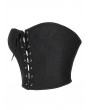 Black Gothic Lace-Up Strapless Overbust Waist Training Corset