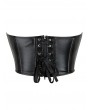 Black Faux Leather Boned Strapless Overbust Gothic Corset Top