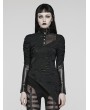 Punk Rave Black Gothic Punk Irregular Slim Long Sleeve T-Shirt for Women