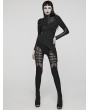 Punk Rave Black Gothic Punk Irregular Slim Long Sleeve T-Shirt for Women