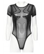 Punk Rave Black Gothic Punk Sexy Mesh Splicing Bodysuit for Women