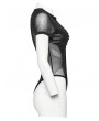 Punk Rave Black Gothic Punk Sexy Mesh Splicing Bodysuit for Women