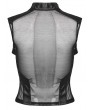 Punk Rave Black Gothic Punk Eyelet Loop Sexy Perspective Vest Top for Women