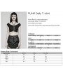 Punk Rave Black Gothic Punk Chain Cool Daily Fit Short T-Shirt for Women
