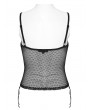 Punk Rave Black Gothic Sexy Embroidered Lace Mesh Perspective Top for Women