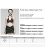 Punk Rave Black and Red Gothic Punk Sexy Halter Neck Crop Top for Women