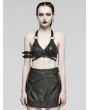 Punk Rave Black Gothic Punk Sexy Halter Neck Crop Top for Women