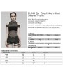 Punk Rave Black Gothic Punk Tie-Dyed Mesh Short Sleeve T-Shirt for Women