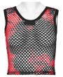 Punk Rave Black and Red Gothic Punk Tie-Dyed Mesh Tank Top for Women