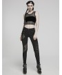 Punk Rave Black Gothic Punk Tie-Dyed Mesh Tank Top for Women