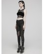 Punk Rave Black Gothic Punk Tie-Dyed Mesh Tank Top for Women