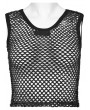 Punk Rave Black Gothic Punk Tie-Dyed Mesh Tank Top for Women