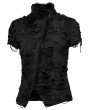 Punk Rave Black Gothic Punk Diagonal Zipper Short Sleeve T-Shirt for Women