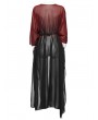 Punk Rave Black and Red Gothic Loose Long Chiffon Shawl Sunscreen Shirt for Women