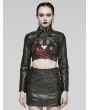 Punk Rave Black Gothic Punk Spiked PU Leather Short Jacket for Women