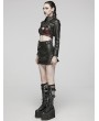 Punk Rave Black Gothic Punk Spiked PU Leather Short Jacket for Women