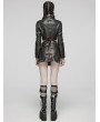 Punk Rave Black Gothic Punk Spiked PU Leather Short Jacket for Women