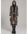 Punk Rave Gothic Wasteland Punk Decayed Irregular Knitted Trench Coat for Women