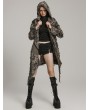 Punk Rave Gothic Wasteland Punk Decayed Irregular Knitted Trench Coat for Women