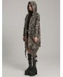 Punk Rave Gothic Wasteland Punk Decayed Irregular Knitted Trench Coat for Women