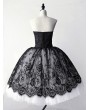 Rose Blooming Black and White Gothic Lace TuTu Style Corset Mid-Length Prom Party Dress