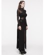 Punk Rave Black Gothic Cool Punk High Split Long Sexy Skirt