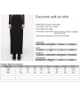 Punk Rave Black Gothic Cool Punk High Split Long Sexy Skirt