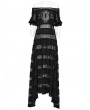 Punk Rave Black Daily Gothic Hollow Out Lace Applique Irregular Long Sexy Dress