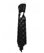 Punk Rave Black Daily Gothic Hollow Out Lace Applique Irregular Long Sexy Dress