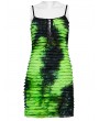 Punk Rave Black and Green Gothic Tie Dyed Punk Slim Fit Short Dress