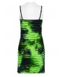 Punk Rave Black and Green Gothic Tie Dyed Punk Slim Fit Short Dress