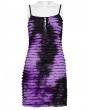 Punk Rave Black and Violet Gothic Tie Dyed Textured Punk Slim Fit Short Dress