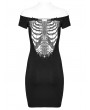 Punk Rave Black Gothic Sexy Hollow Out Back Lace Applique Short Dress