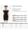 Punk Rave Black Gothic Sexy Hollow Out Back Lace Applique Short Dress