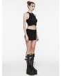 Punk Rave Black Gothic Punk Studded Casual Knitted Fit Vest Top for Women