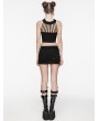 Punk Rave Black Gothic Punk Studded Casual Knitted Fit Vest Top for Women