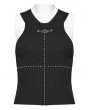 Punk Rave Black Gothic Punk Studded Casual Knitted Fit Vest Top for Women