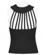 Punk Rave Black Gothic Punk Studded Casual Knitted Fit Vest Top for Women