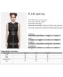 Punk Rave Black Gothic Punk Mesh Perspective Fitted Sleeveless Top for Women