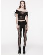 Punk Rave Black Gothic Daily Lace Spliced Hollow Out Pants for Women