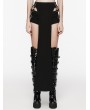 Punk Rave Black Gothic Punk Cool Sexy Cutout Shorts with Detachable Strap for Women