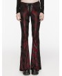 Punk Rave Black and Red Gothic Punk Daily Flared Drawstring Pants for Women