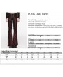 Punk Rave Black and Red Gothic Punk Daily Flared Drawstring Pants for Women