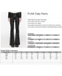 Punk Rave Black Gothic Punk Daily Flared Drawstring Pants for Women