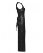 Punk Rave Black Gothic Punk Patent Leather Slit Sleeveless Long Slim Sexy Dress
