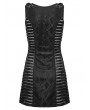 Punk Rave Black Gothic Punk Sexy Deep V-Neck Side Mesh Splicing Short Dress